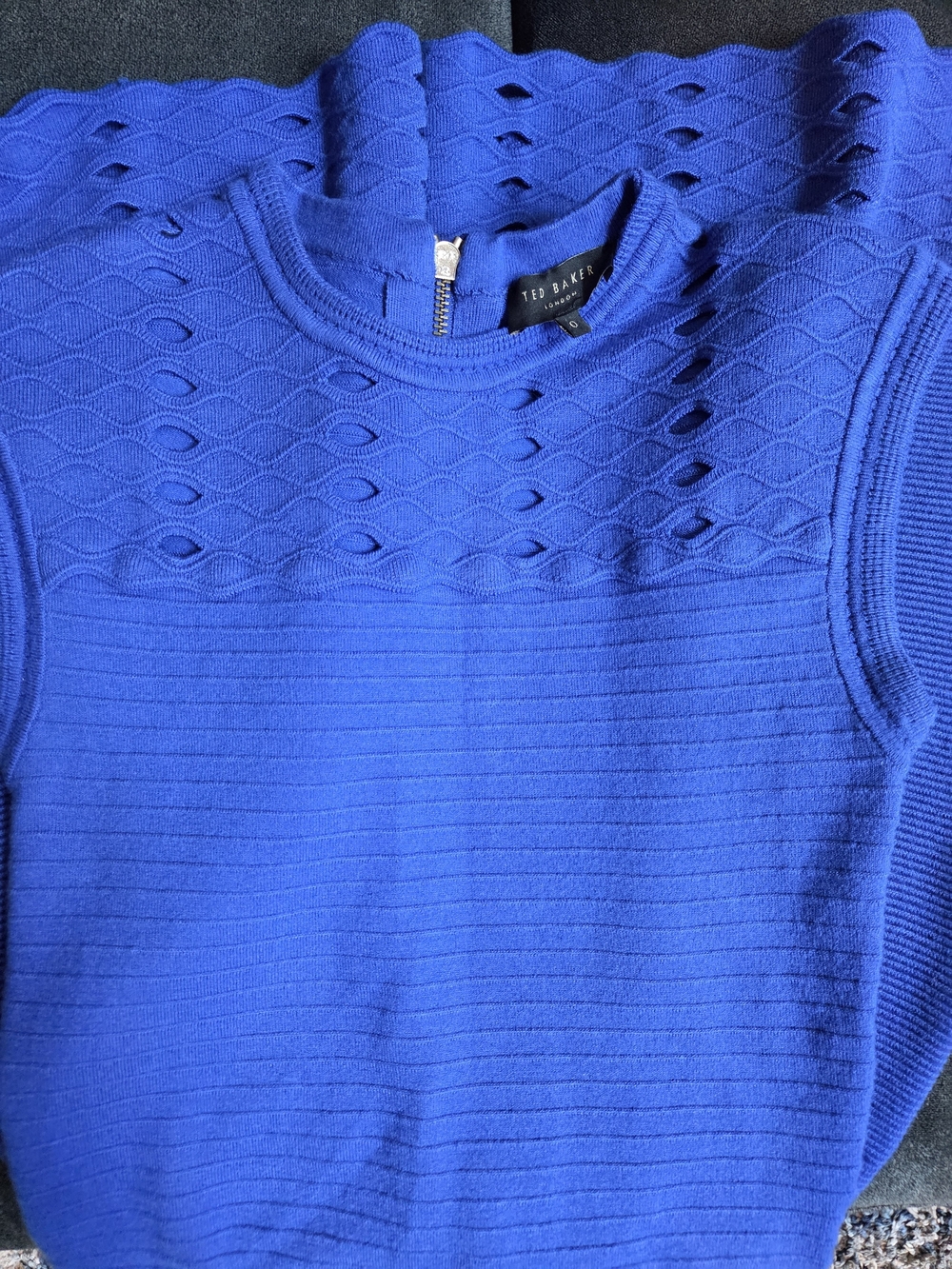 Ted Baker Women's Royal Blue Textured Knit Sweater